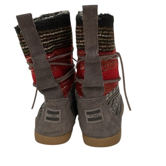 TOMS Ankle Boots Nepal Suede Knit Size 6.5 - Picture 5 of 9